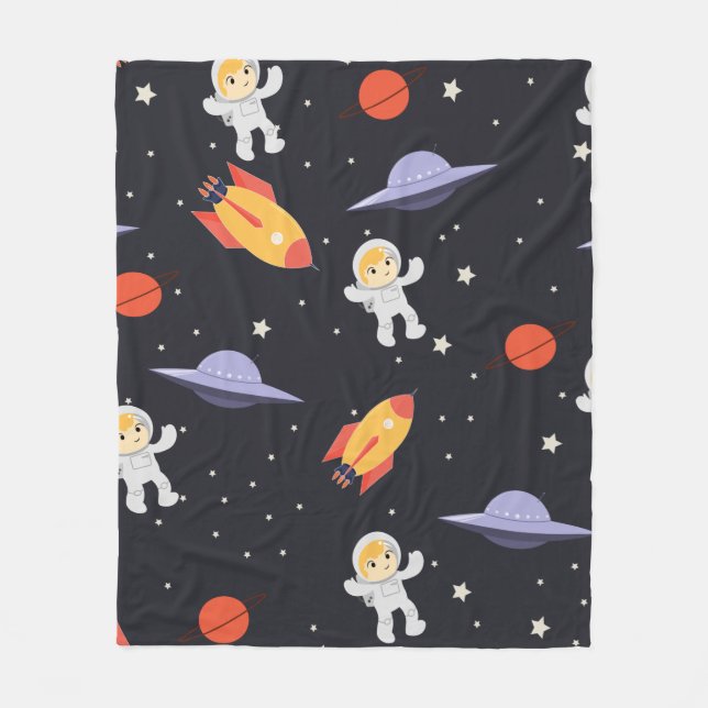 Cute Astro Pattern  Fleece Blanket (Front)