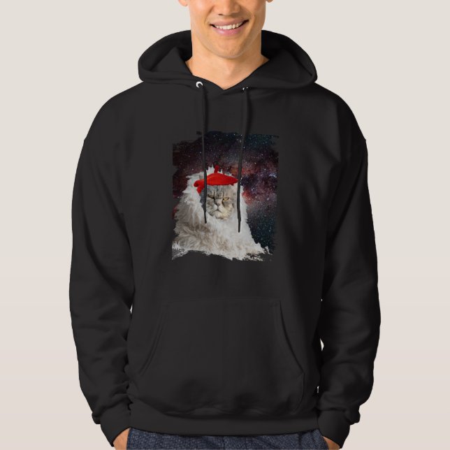 Cute Astro Space Cat In Universe Hoodie (Front)