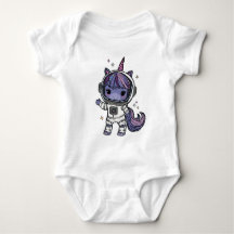 Cute Astro Unicorn Baby Bodysuit