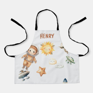 Cute Astronaut and Adorable Space Adventure Apron