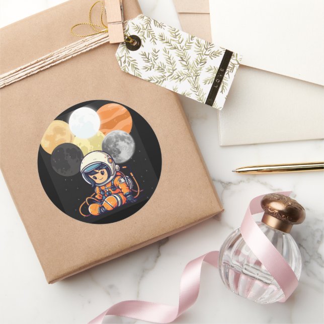 Cute Astronaut and Planets Sticker (Gifting)