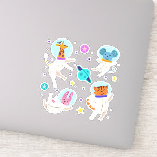 Cute Astronaut Animals Floating in Space