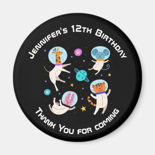 Cute Astronaut Animals in Space Event Thank You Magnet