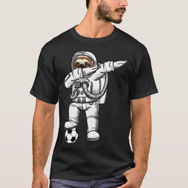 Cute Astronaut Astronomy Dabbing Sloth  Galaxy Soc T-Shirt (Front)