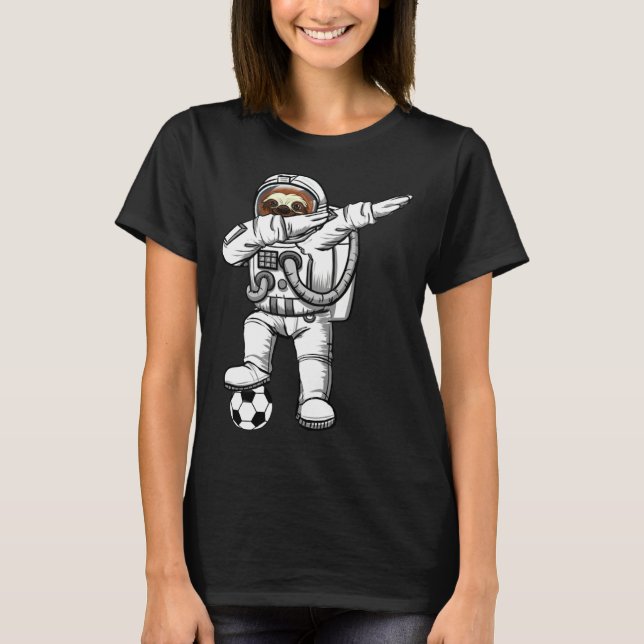 Cute Astronaut Astronomy Dabbing Sloth  Galaxy Soc T-Shirt (Front)