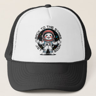 Cute astronaut back to the stars design  trucker hat
