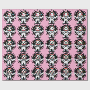 Cute astronaut back to the stars design wrapping paper