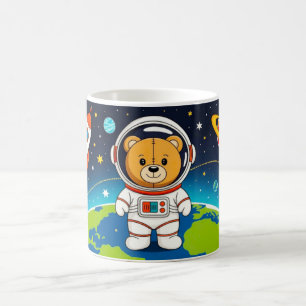 Cute Astronaut Bear Illustration Coffee Mug