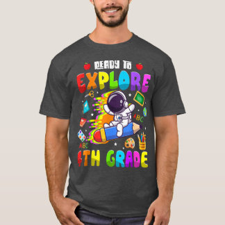 Cute Astronaut Boys Girls Ready to Eplore 4th Grad T-Shirt
