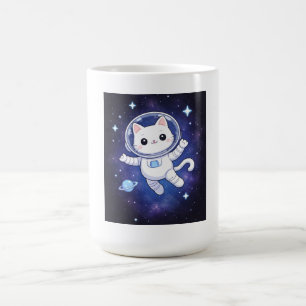 Cute Astronaut Cat in Space Coffee Mug