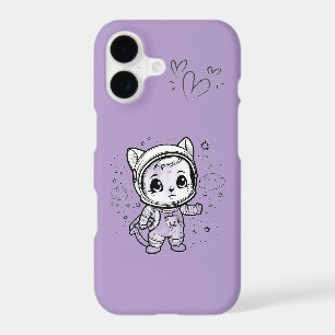 Cute Astronaut Cat iPhone 17 Case Space Kitty De
