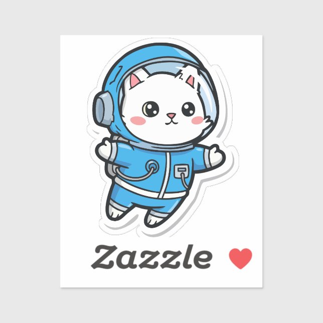 Cute Astronaut Cat Kawaii Sticker (Sheet)
