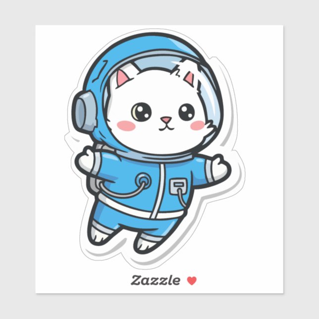 Cute Astronaut Cat Kawaii Sticker 6x6 (Sheet)