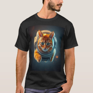Cute Astronaut Cat Space T-Shirt