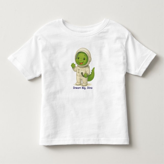 Cute Astronaut Dinosaur – Dino Jobs Toddler T-Shirt (Front)