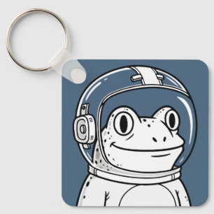 Cute Astronaut Frog Space Adventure Key Ring