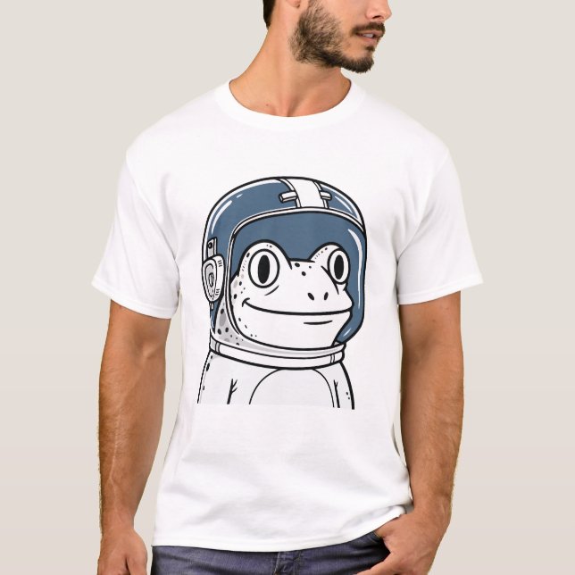Cute Astronaut Frog Space Adventure  T-Shirt (Front)