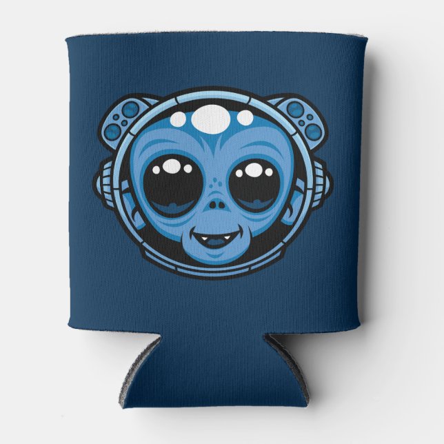 Cute Astronaut Monkey In Space Can Cooler (Front)