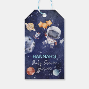 Cute Astronaut Outer Space Baby Shower Party Gift Tags