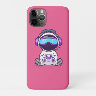Cute Astronaut Playing VR Game Cartoon iPhone 11 Pro Case