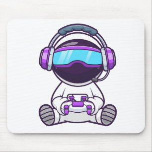 Cute Astronaut Playing VR Game Cartoon Mouse Pad