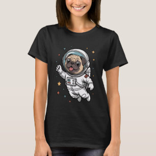 Cute Astronaut Pug Cartoon Space Dog Kawaii Dog Lo T-Shirt