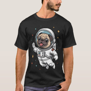 Cute Astronaut Pug Cartoon Space Dog Kawaii Dog Lo T-Shirt