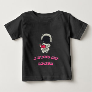 Cute Astronaut Reading – I Need My Space Aesthetic Baby T-Shirt
