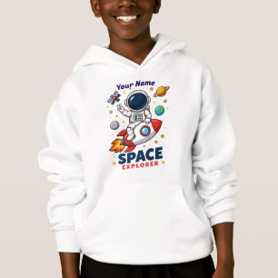 Cute Astronaut Riding Rocket Space Explorer Kids H
