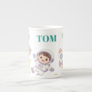 Cute Astronaut Space Adventure for Kids Bone China Mug