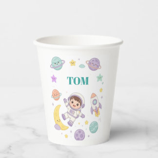Cute Astronaut Space Adventure for Kids Paper Cups