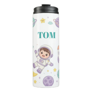 Cute Astronaut Space Adventure for Kids Thermal Tumbler