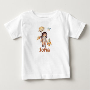 Cute astronaut Space Adventure personalised Baby T-Shirt