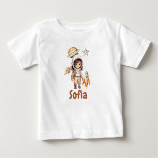 Cute astronaut Space Adventure personalised  Baby T-Shirt