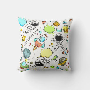 Cute Astronaut Space Planets Custom Cushion
