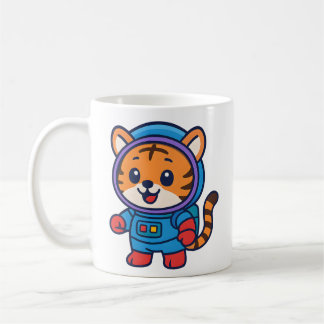 Cute Astronaut Tiger Mug Adorable Space Drinkware