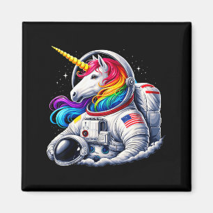 Cute Astronaut Unicorn Outer Space Planets Women Magnet