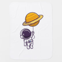 Cute Astronaut With Planet Balloon