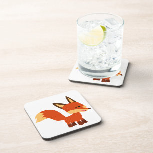 Cute Astute Cartoon Fox Coasters Set
