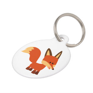 Cute Astute Cartoon Fox Pet Tag
