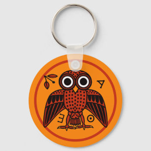 Cute Athenian Owl from Ancient Greece Key Ring