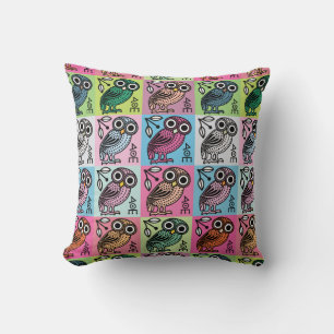 Cute Athenian Owl Pop Art Cushion