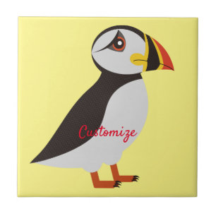 Cute Atlantic puffin design Thunder_Cove Ceramic Tile