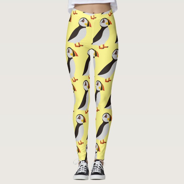 Cute Atlantic puffin design Thunder_Cove Leggings (Front)