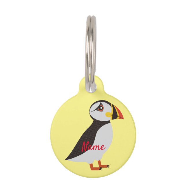 Cute Atlantic puffin design Thunder_Cove Pet Tag (Front)