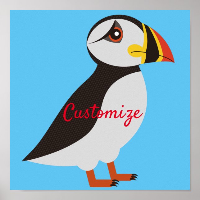 Cute Atlantic puffin design Thunder_Cove Poster (Front)