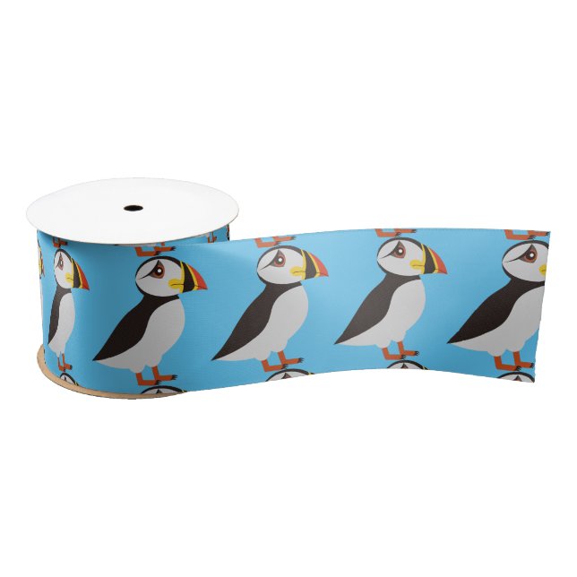 Cute Atlantic puffin design Thunder_Cove Satin Ribbon (Spool)