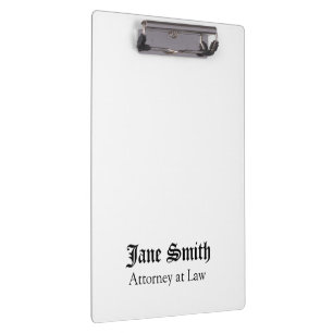 Cute Attorney at Law Personalized Name Clipboard 