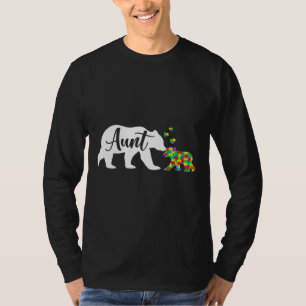 Cute Aunt Bear Autism Awareness Family Support Aut T-Shirt