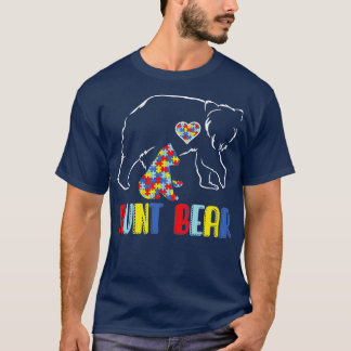Cute Aunt Bear Autism Awareness T-Shirt
